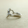 Silver letter ring with personalised name detail