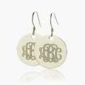 Personalised disc signet monogram earrings