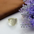 Silver monogram ring