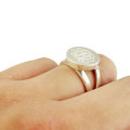 Silver monogram ring