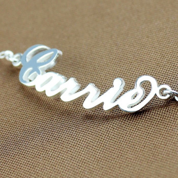 Personalised Sterling Silver Carrie Name Bracelet Personalised Sterling Silver Carrie Name Bracelet
