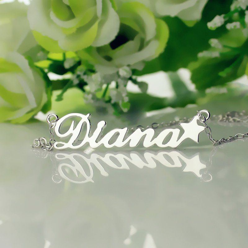 Silver Name Plate Necklace Silver name plate necklace