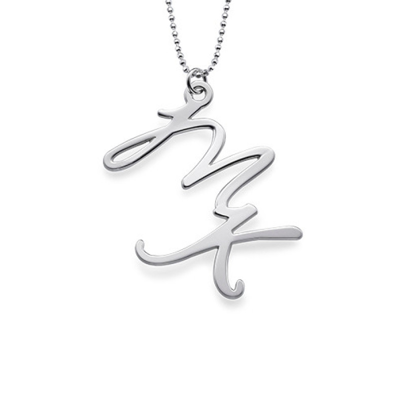 Two Initial Necklace in Sterling Silver Personalised two initial necklace in sterling silver