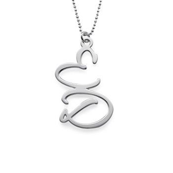Two Initial Necklace in Sterling Silver Two Initial Necklace in Sterling Silver