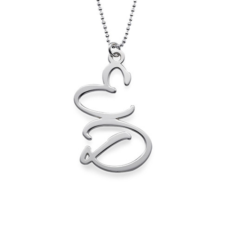 Two Initial Necklace in Sterling Silver Personalised two initial necklace in sterling silver