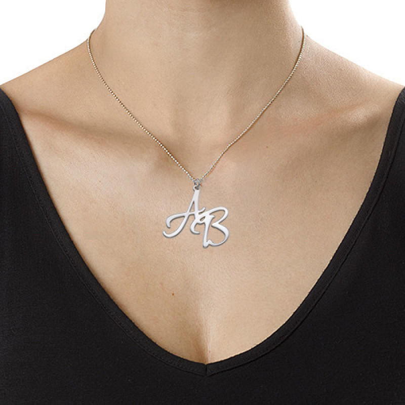 Personalised Two Initial Necklace Sterling silver necklace with two personalised initials