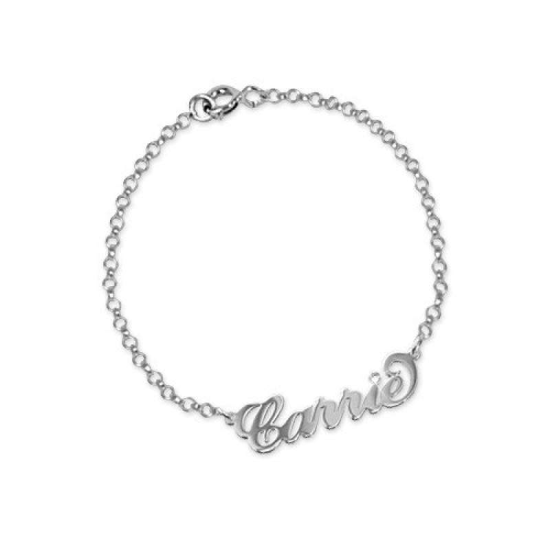 Silver and Crystal Name Bracelet Anklet Silver and crystal personalised name bracelet and anklet