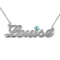 Silver and Swarovski Crystal Name Necklace Personalised silver Swarovski crystal name necklace