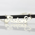 Silver personalised love name necklace pendant