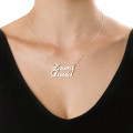 Silver Two Name Pendant Necklace Personalised Silver Two Name Pendant Necklace