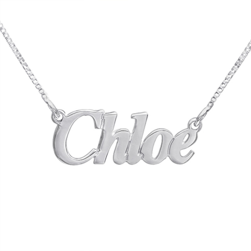 Small Angel Style Silver Name Necklace Small angel style personalised name necklace pendant