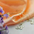 Small Initial Necklace Small silver initial necklace