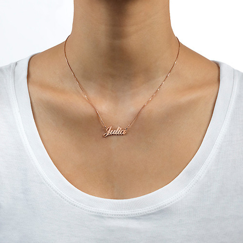 Small Name Necklace in 18ct Rose Gold Plating Small personalised name necklace in 18ct rose gold plating