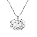 Small sterling silver monogram necklace
