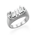 Sterling silver Carrie personalised name ring