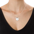 Sterling Silver Charm Initial Pendant with freshwater pearl and clear crystal