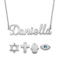 Sterling Silver Charm Name Necklace Sterling silver charm name necklace