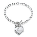 Sterling Silver Double Heart Charm Bracelet Sterling silver personalised double heart charm bracelet