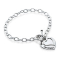 Sterling Silver Double Heart Charm Bracelet Sterling silver double heart charm bracelet