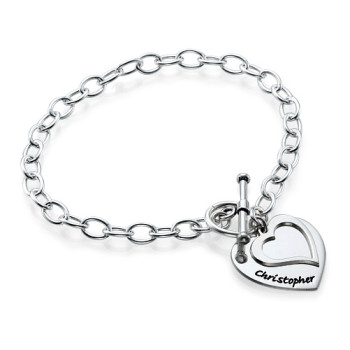 Sterling Silver Double Heart Charm Bracelet/Anklet Sterling Silver Double Heart Charm Bracelet/Anklet
