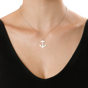 Sterling Silver Engraved Anchor Necklace Sterling Silver Engraved Anchor Necklace