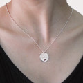 Engraved Sterling Silver Birthstone Disc Necklace Sterling silver engraved disc necklace with birthstone