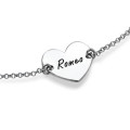 Sterling Silver Engraved Heart Couples Bracelet Sterling silver engraved heart couples bracelet with personalised pendant