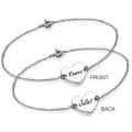 Engraved Heart Couples Bracelet Engraved heart pendant on sterling silver couples bracelet