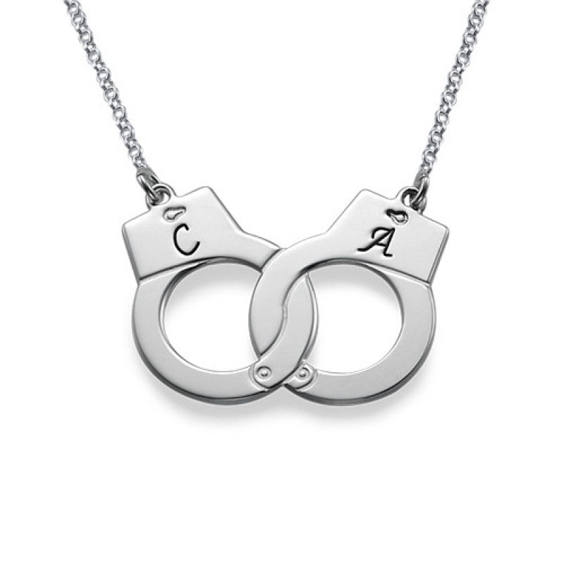 Sterling Silver Handcuff Necklace Sterling silver handcuff necklace with personalised initials