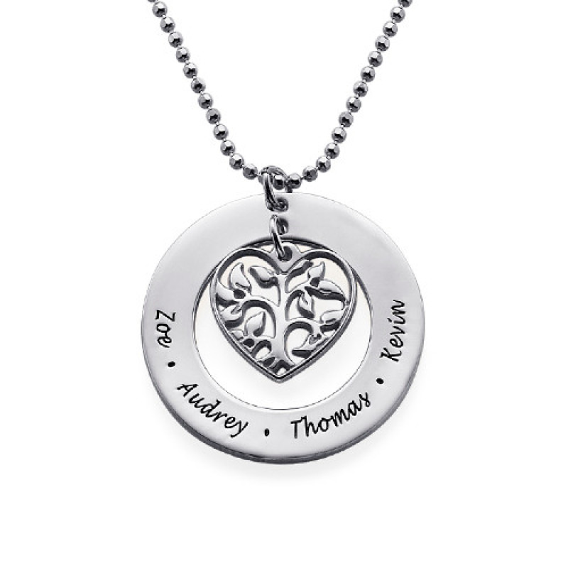 Heart family tree necklace for mum