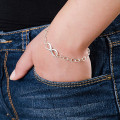 Sterling Silver Infinity Bracelet or Anklet Sterling silver infinity bracelet or anklet with infinity pendant