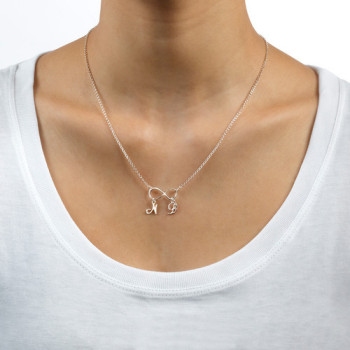 Sterling Silver Infinity Necklace with Initials Sterling Silver Infinity Necklace with Initials