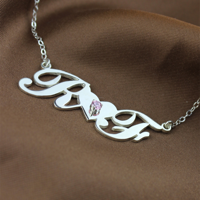Sterling silver initial charm detail