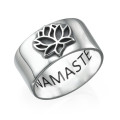 Sterling Silver Lotus Flower Ring Sterling silver lotus flower ring with engraved lotus design