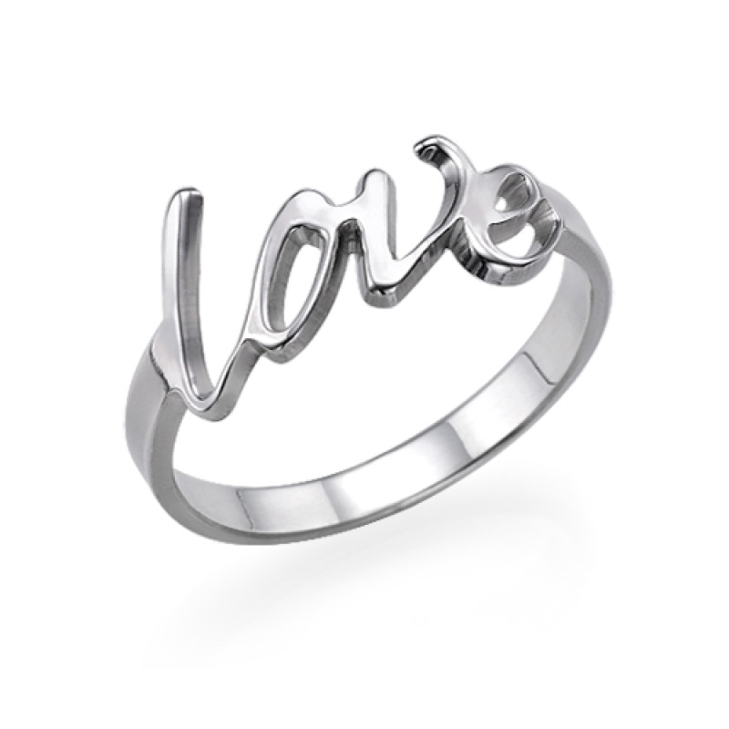 Sterling Silver Love Ring Personalised sterling silver love ring