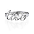 Sterling Silver Love Ring Personalised sterling silver love ring