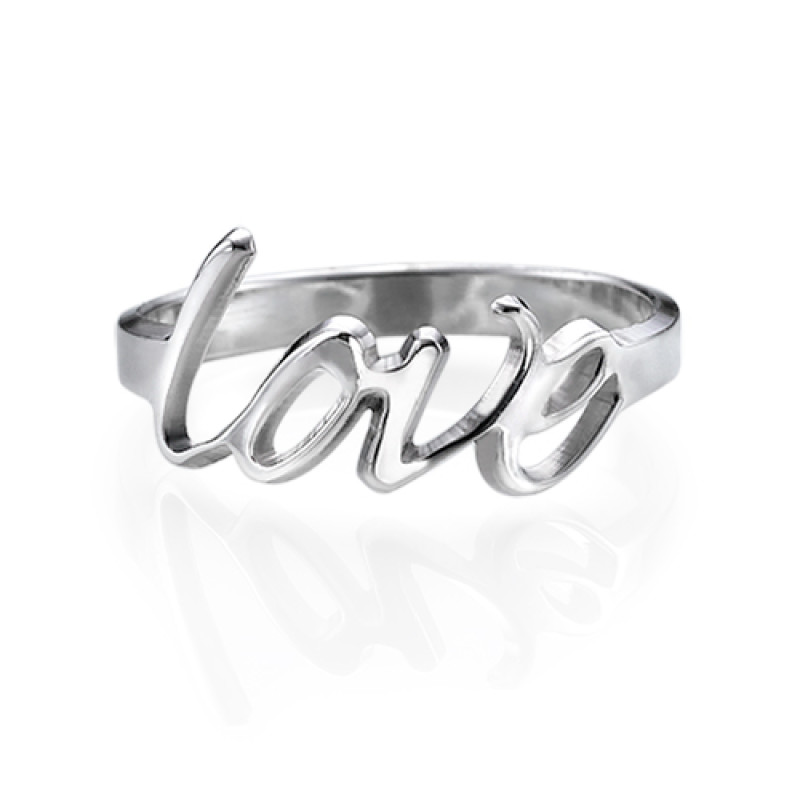 Sterling Silver Love Ring Personalised sterling silver love ring