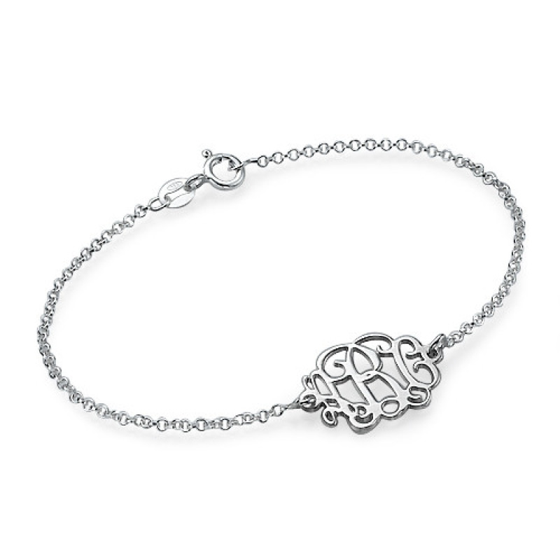 Sterling silver initials monogram bracelet or anklet