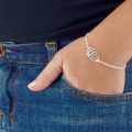 Sterling silver initials monogram bracelet or anklet