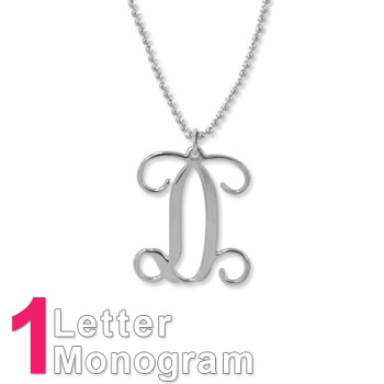 Sterling Silver Initials Monogram Necklace Sterling Silver Initials Monogram Necklace