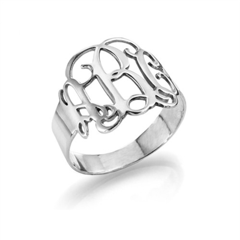 Sterling Silver Personalised Monogram Ring Sterling silver personalised monogram ring