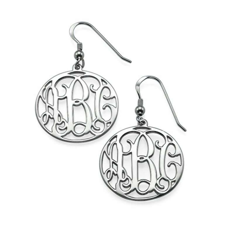 Sterling Silver Monogrammed Earrings Sterling silver monogrammed earrings