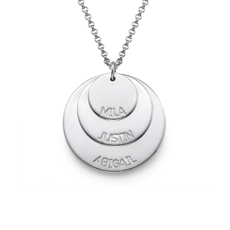 Sterling silver mummy necklace with engraved children's names