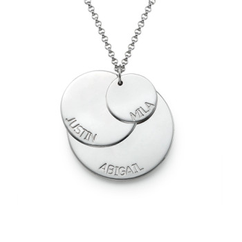 Sterling Silver Mummy Necklace with Kid's Names Sterling Silver Mummy Necklace with Kid's Names