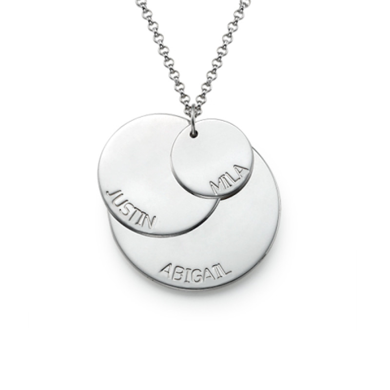 Sterling silver mummy necklace with engraved children's names