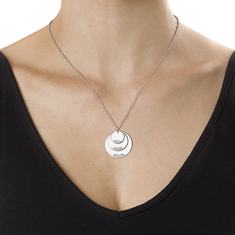 Sterling silver mummy necklace with engraved children's names