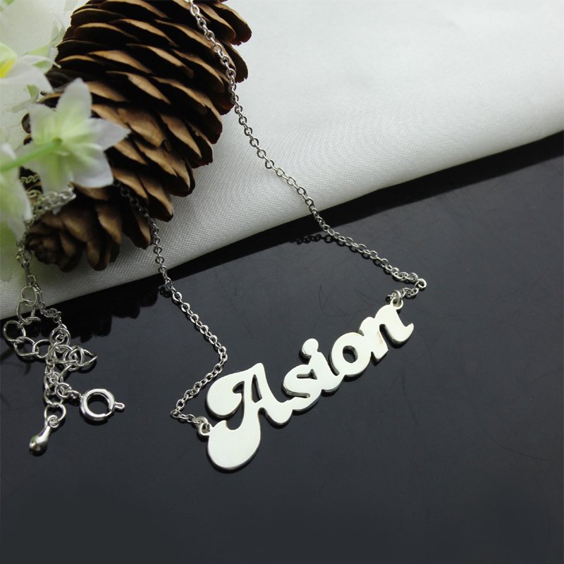 Sterling Silver Name Necklace Sterling silver personalised name necklace