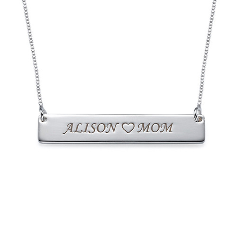 Sterling silver personalised nameplate necklace