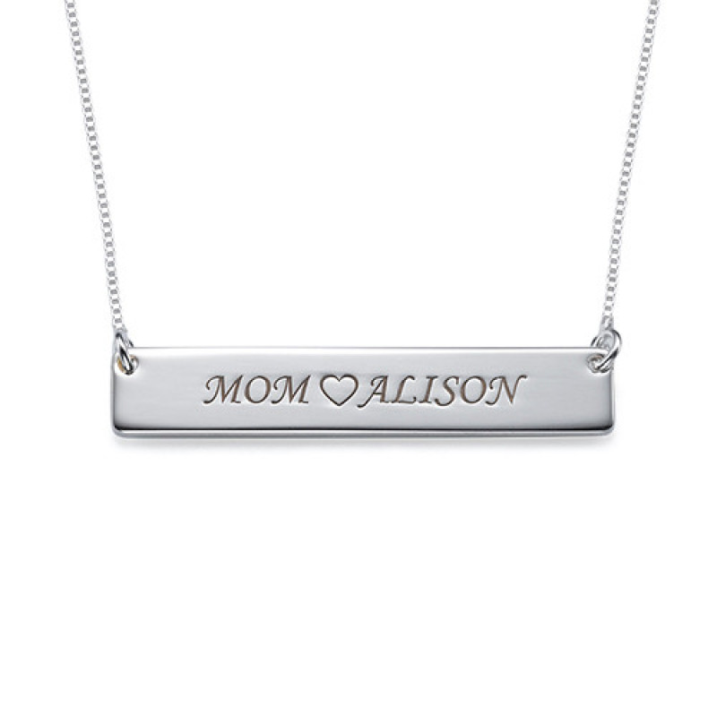 Sterling silver personalised nameplate necklace