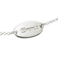 Personalised Sterling Silver Baby Name Bracelet Personalised sterling silver baby name bracelet with engraved pendant